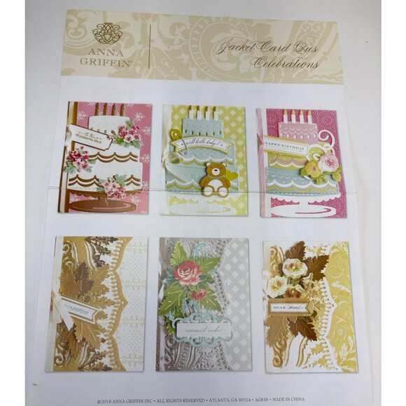 Anna Griffin Jacket Card Dies Celebrations Cake Design Metal Cutting Dies - Picture 11 of 16